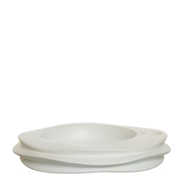  Lily candle holder/deco tray, White