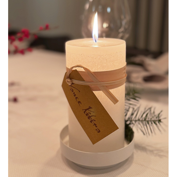 Vienna Pillar candle holder &amp; Tray. White