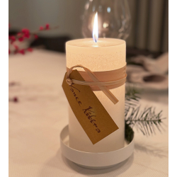 Vienna Pillar candle holder &amp; Tray. White