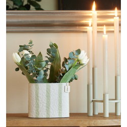 Hampton pot, Sage/Off White