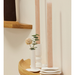  Lily Lysestage sandy finish, Hvid