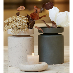 Ania Duo, Vase &amp; Lysestage, Burnt Olive