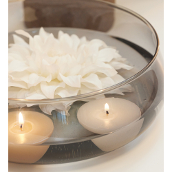 Bag of 12 floating pebble candles,  6 Champage +  6 Taupe