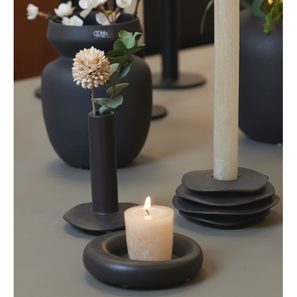 Ania organic votive/candle holder, Black
