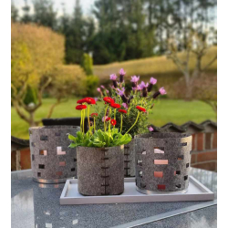 Outdoor Felt Lantern - Set of 2, Grey