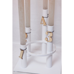 Vienna Set with candle holder+tray. White