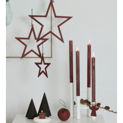 S/3 WOODz Christmas stars XL, Burnt Olive