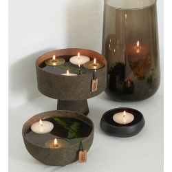 Bag of 12 floating pebble candles, Hunting Green