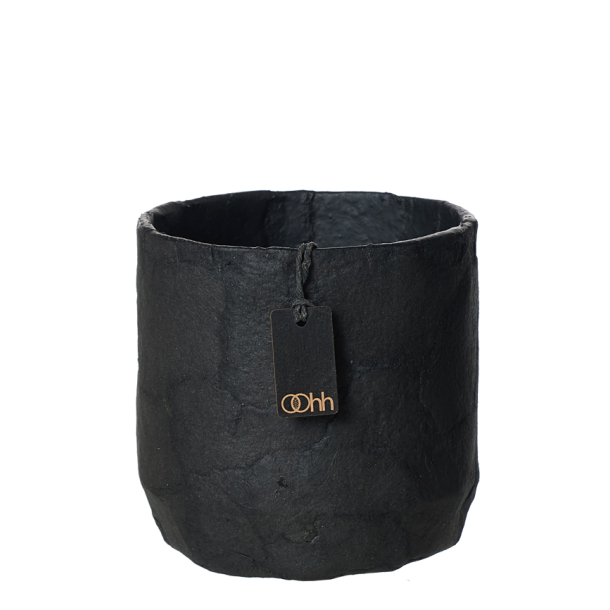 Pulp flower pot. Zero Waste, Black