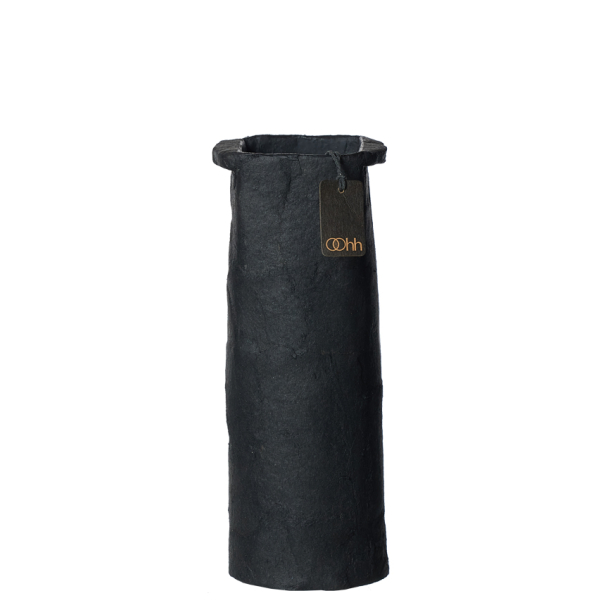 Pulp cylinder vase. Zero Waste, Black