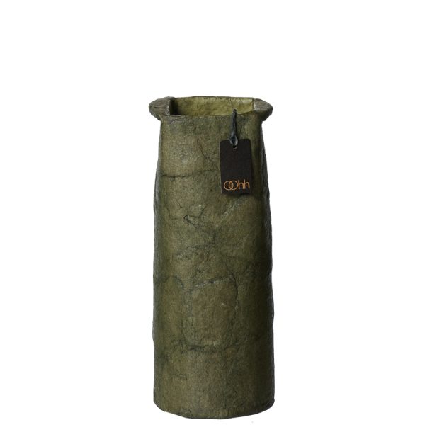 Pulp cylinder vase. Zero Waste, Burnt Olive