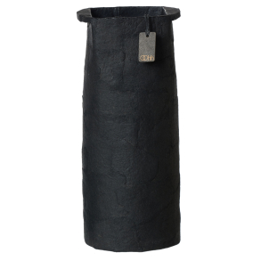 Pulp cylinder vase. Zero Waste, Black