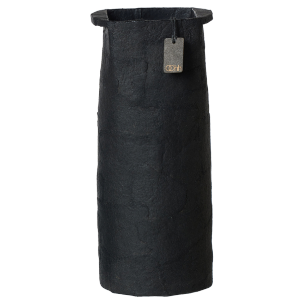 Pulp cylinder vase. Zero Waste, Black