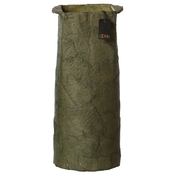 Pulp cylinder vase. Zero Waste, Burnt Olive