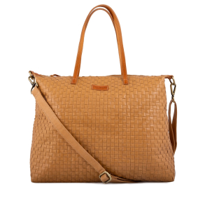 GEMMA taske stor INTRECCIATO CAMEL