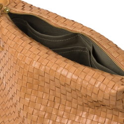 GEMMA taske stor INTRECCIATO CAMEL