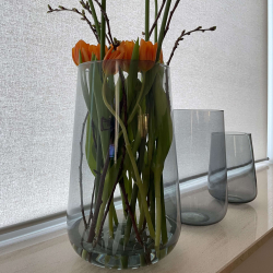 Valencia drop vase, Mauve Taupe