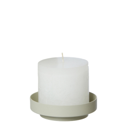 Vienna Pillar candle holder &amp; Tray. Light Brown