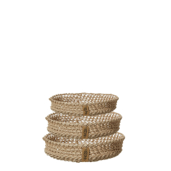 Woven Paper Trays Set of 3, Natural