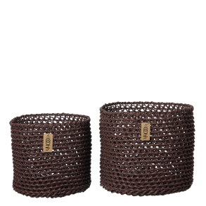 Woven Paper Baskets Set of 2, Fudge