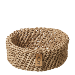Woven Paper Baskets Set of 2, Black/Natural