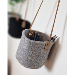  Blomsterpotte af Zero Waste uld, Charcoal