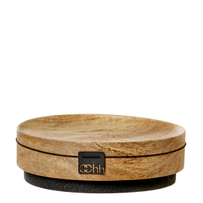 Wooden tray w/sand paper, 19x6cm