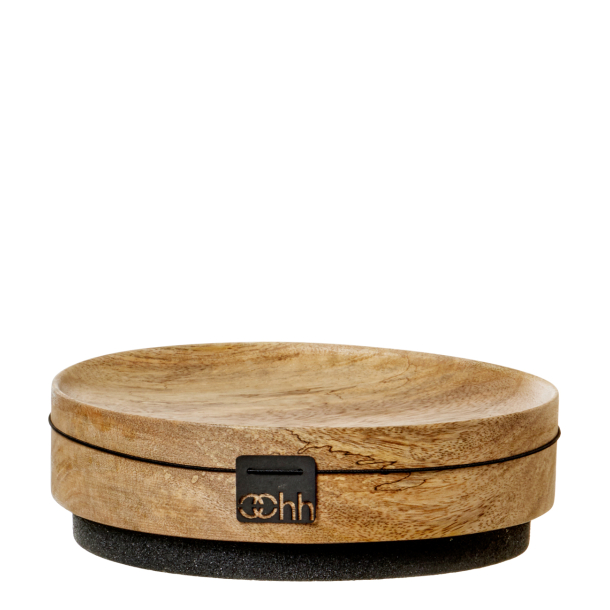 Wooden tray w/sand paper, 19x6cm