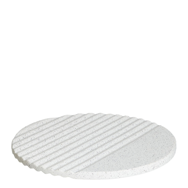 XL Rund Wave Bakke, Hvid Mist