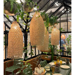 Woven paper lamp, small, incl. socket &amp; cord