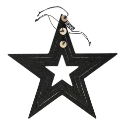 S/3 WOODz Christmas stars XL, Sort