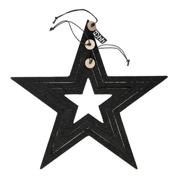 S/3 WOODz Christmas stars XL, Burnt Olive