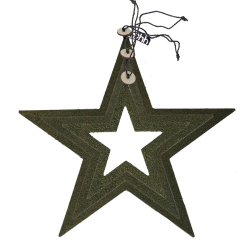 S/3 WOODz Christmas stars XL, Burnt Olive