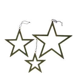 S/3 WOODz Christmas stars XL, Burnt Olive