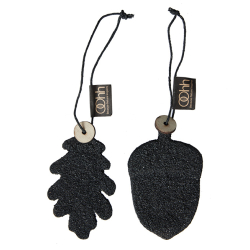 S/6 - WOODz ophng: 3 agern + 3 egetrsblade, Black