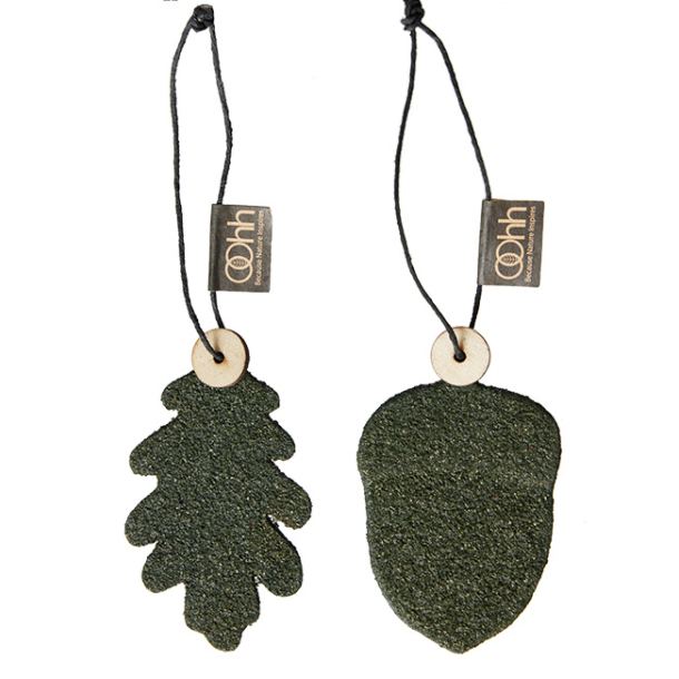 S/6 - WOODz ophng: 3 agern + 3 egetrsblade, Burnt Olive