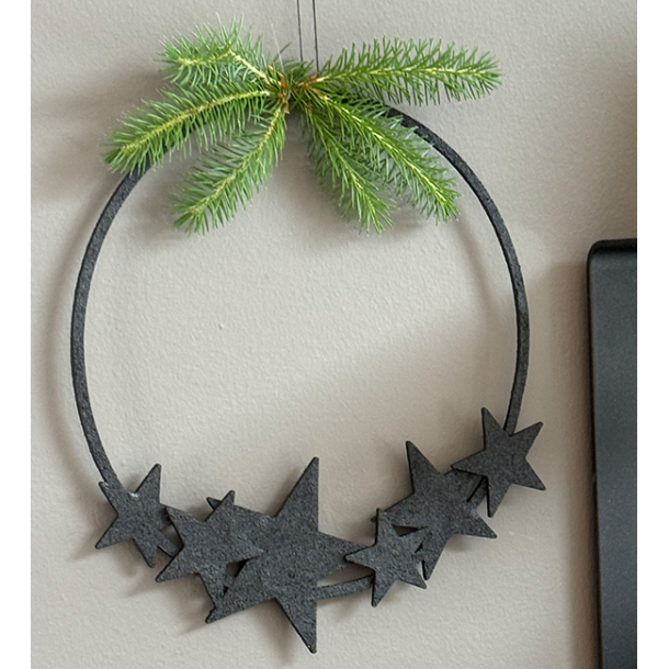 WOODz krans m/stars, Black