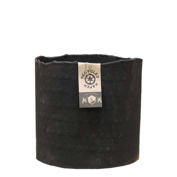 Cylinder Pot With Dots, Black