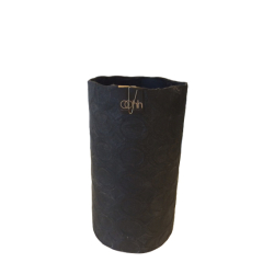 Cylinder Vase With Rounds, Black