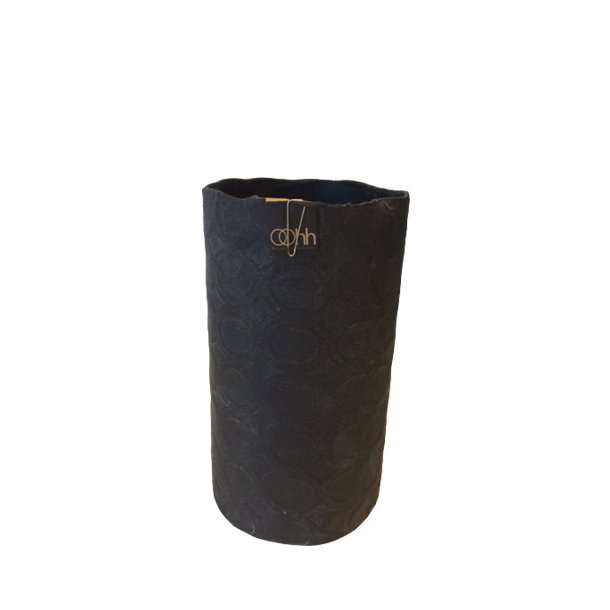 Cylinder Vase With Rounds, Black