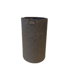 Cylinder Vase With Rounds, Dark Brown