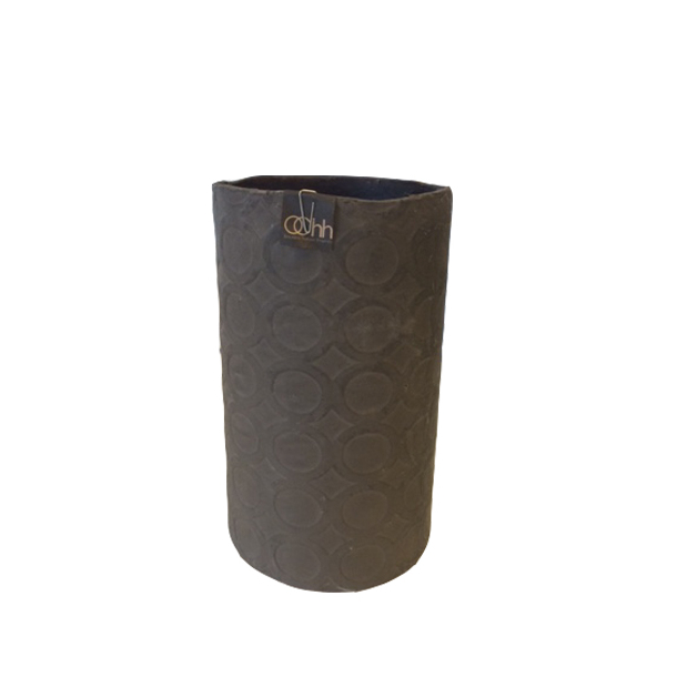 Cylinder Vase With Rounds, Dark Brown