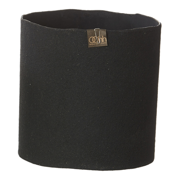 Torn Edge Cylinder Potte, Sort