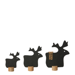 St med 3 eco-felt rensdyr p trfod, Black