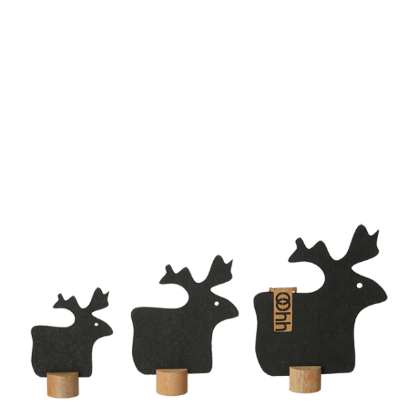 St med 3 eco-felt rensdyr p trfod, Black