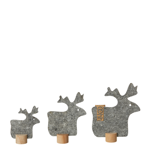 St med 3 eco-felt rensdyr p trfod, Gr