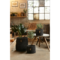 Woven Paper Basket Giant, Black