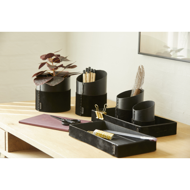 Mini potte til kontoret med ruskind, Black