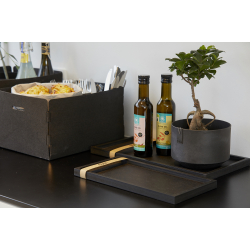 St med 2 rektangulre trbakker, Black