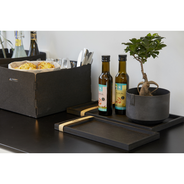 St med 2 rektangulre trbakker, Black